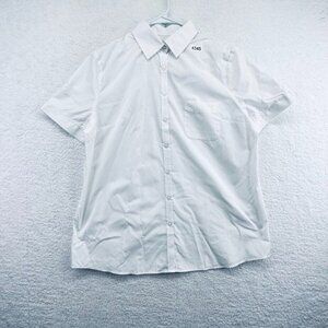Edwards Womens Uniform Blouse Sz L White‎ Short Sleeve Catering Wait Staff New